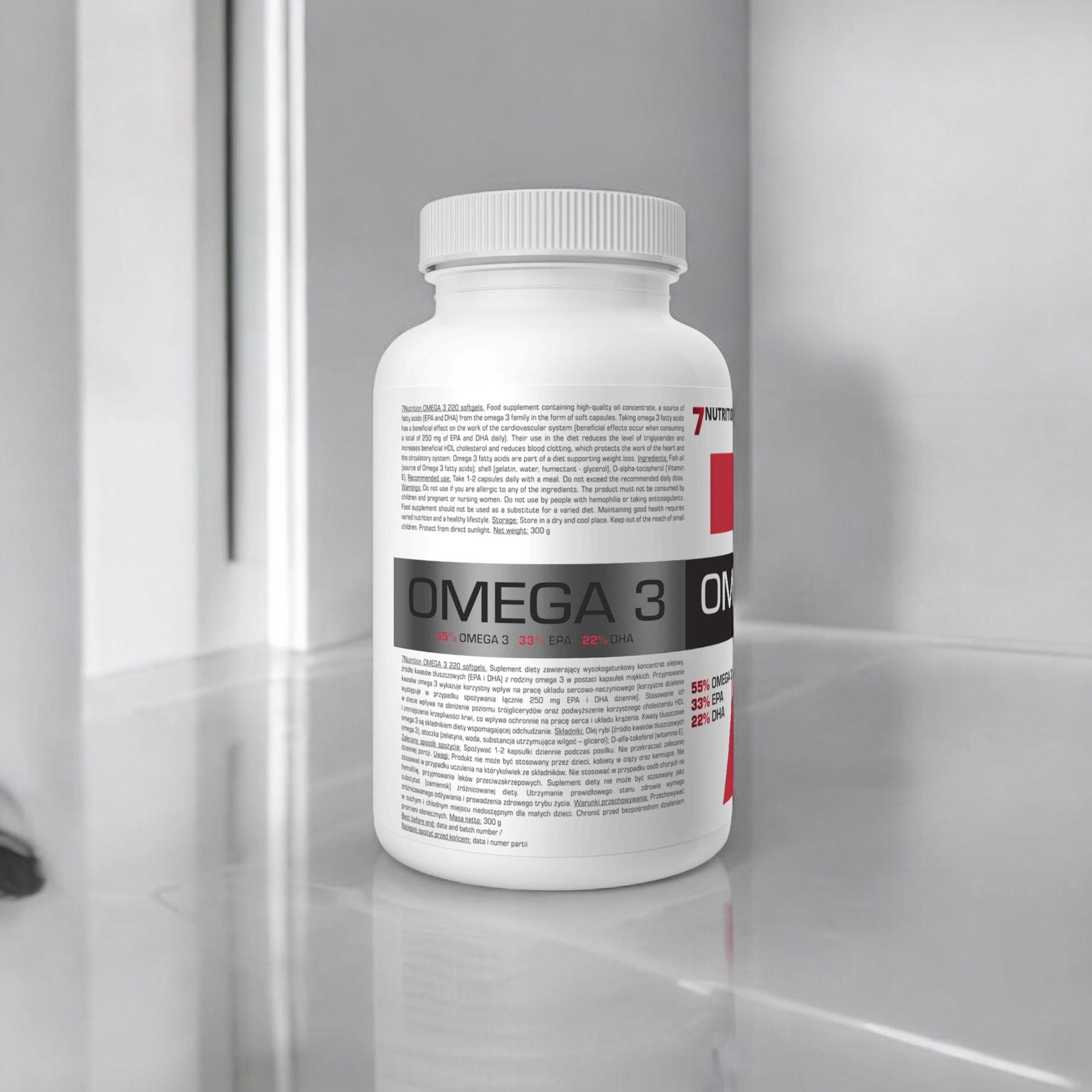 7 NUTRITION - Omega 3 1000mg - 220 Weichkapseln