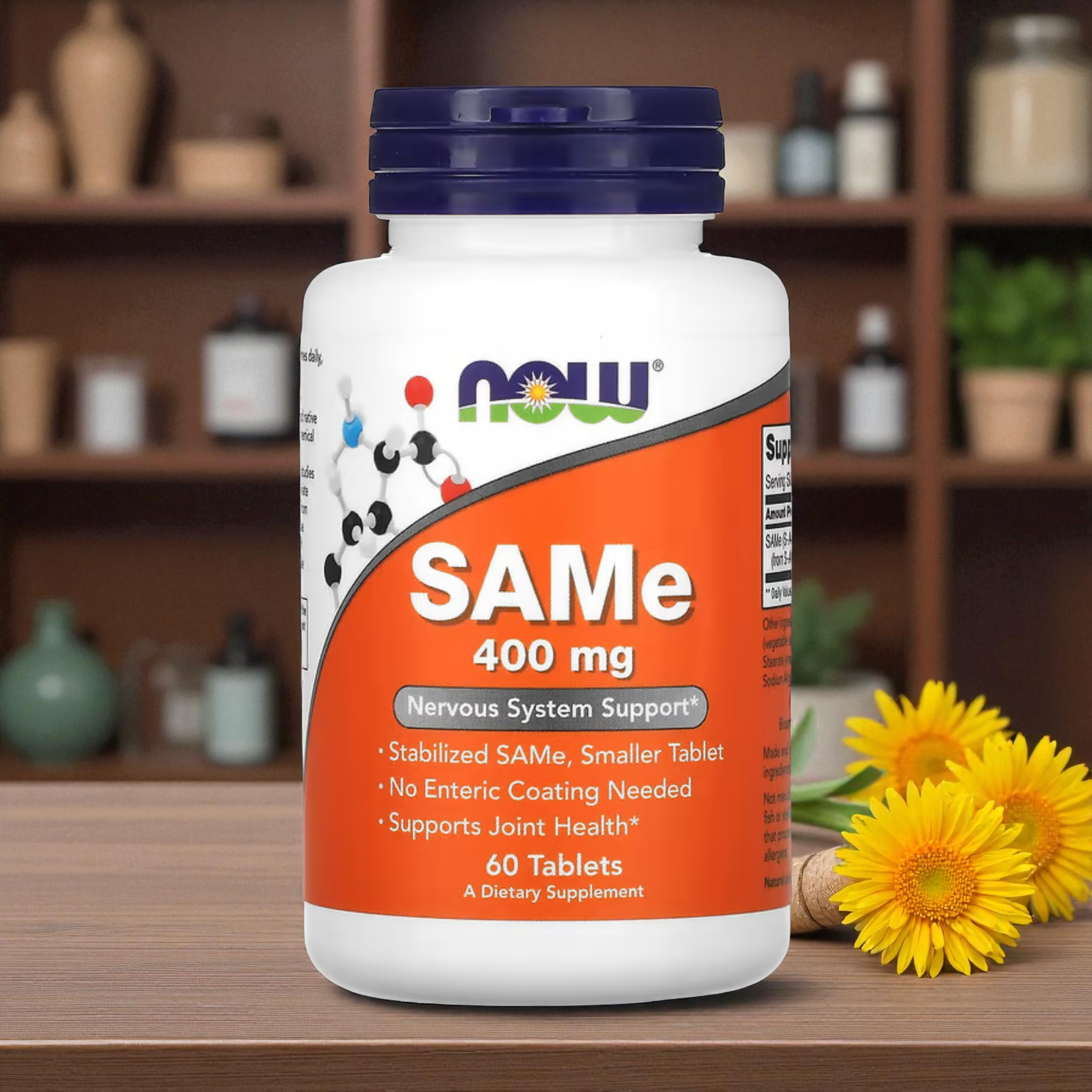 NOW - SAMe S-Adenosyl-L-Methionin - 400 mg - 60 Tabletten