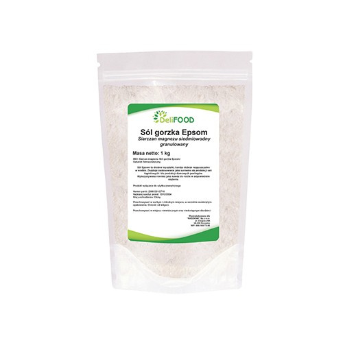 DELIFOOD Magnesiumsulfat (Bitter-Salz Epsom) - 1000g