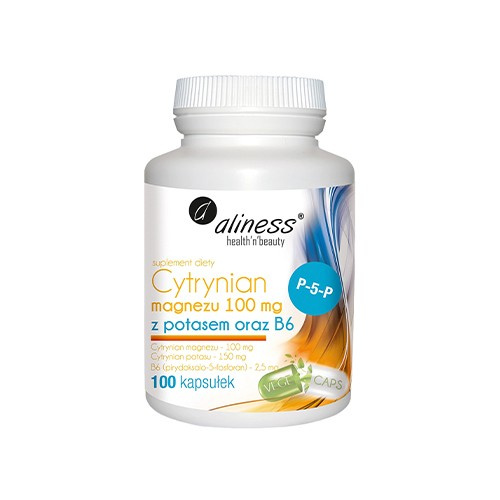 ALINESS Magnesium Citrat 100mg mit Kalium und B6 - 100 caps