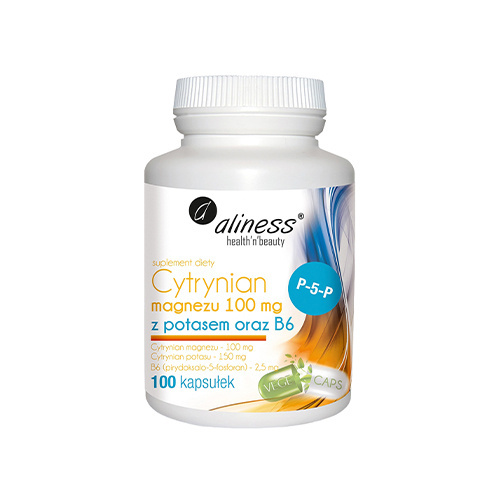ALINESS Magnesium Citrat 100mg mit Kalium und B6 - 100 caps