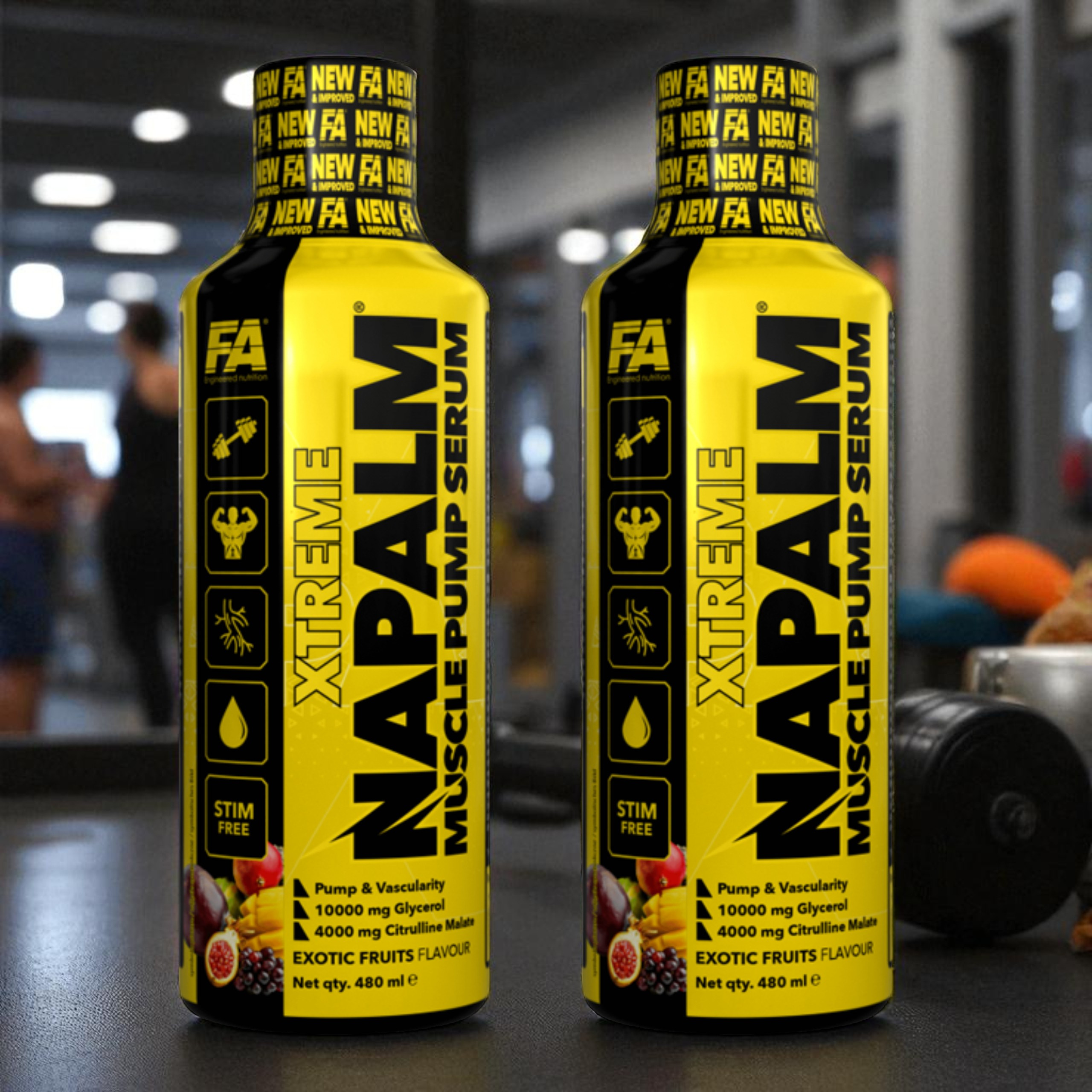 FITNESS AUTHORITY Napalm Muscle Pump Serum - 2x 480ml - ExoticFruits - AUSVERKAUF - 31-03