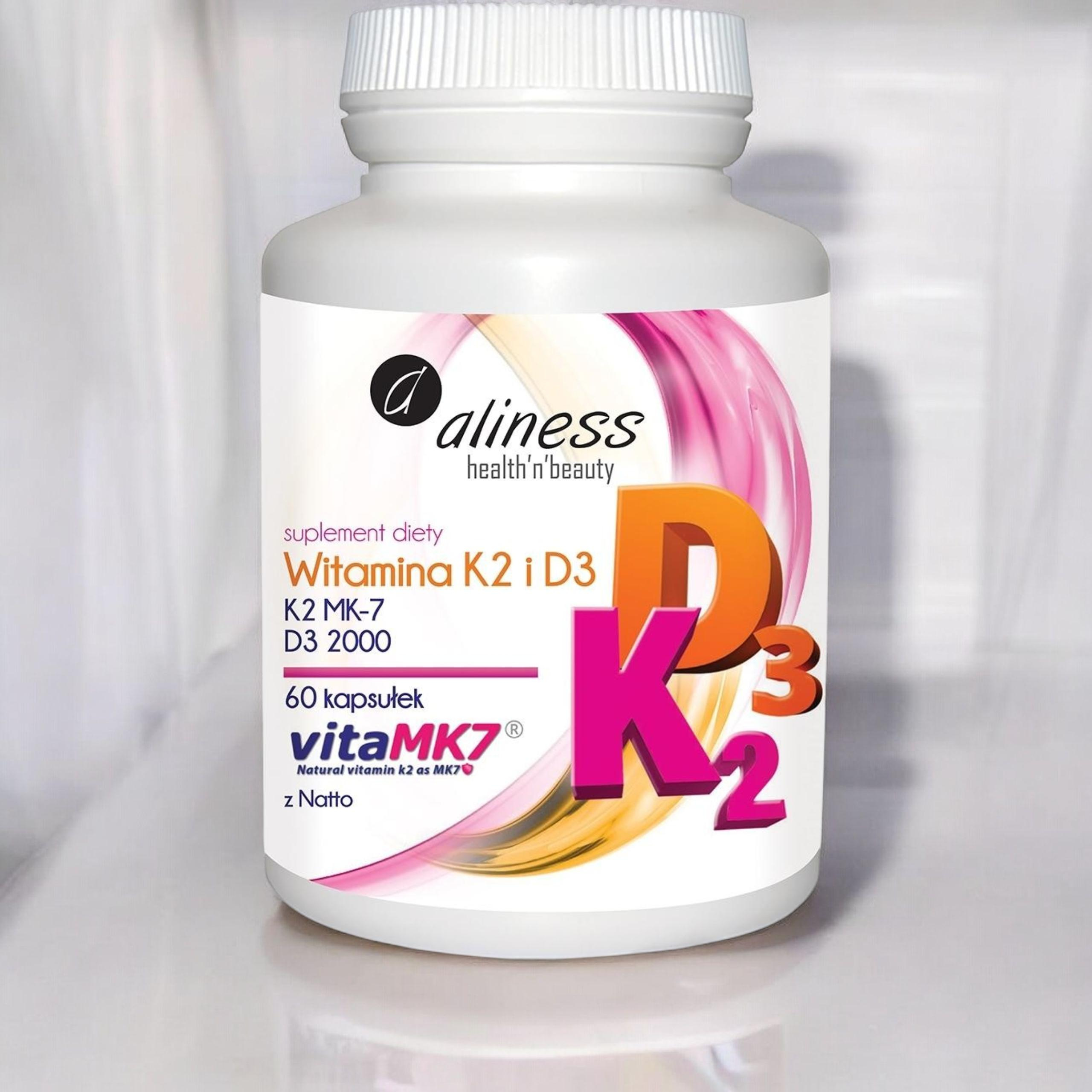 ALINESS - Vitamin K2 MK-7 100mcg + D3 50mcg - 60Kaps.