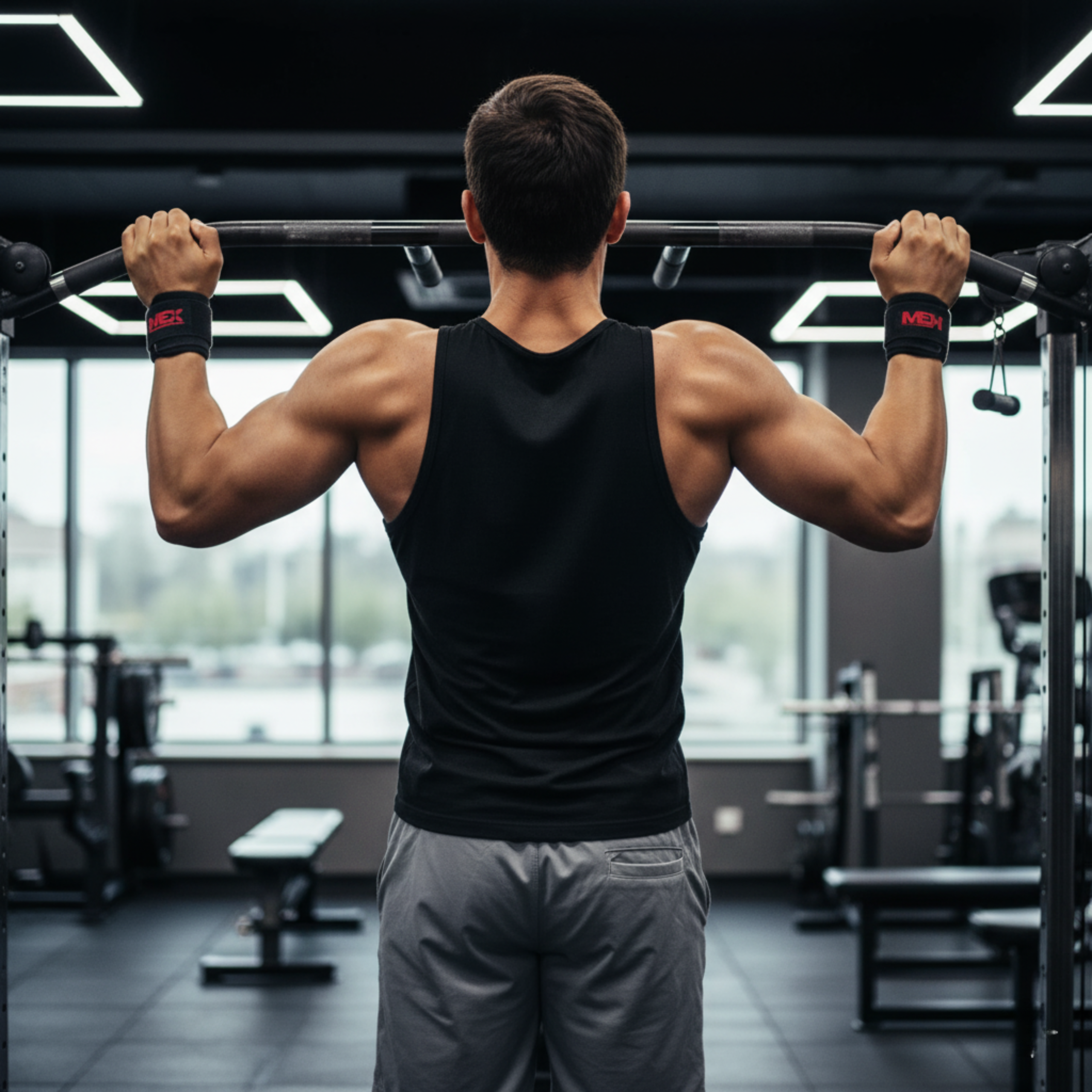 MEX SPORT - Power Pro Lifting Hooks - Schwarz