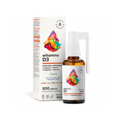 AURA HERBALS Witamina D3 Für Kinder MCT - Areozol - 50ml