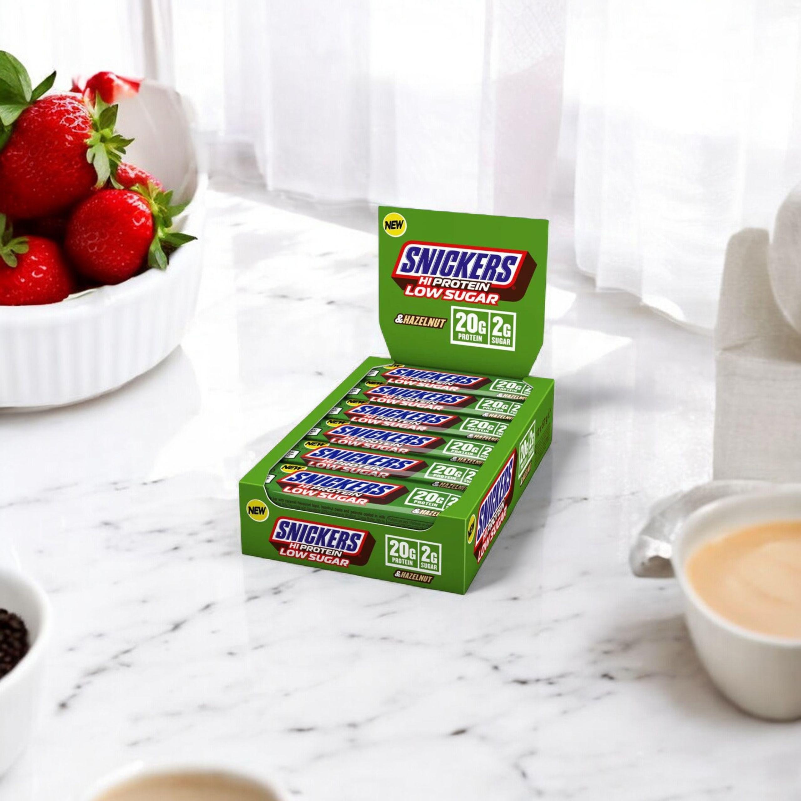 Mars - Snickers HI Protein Zuckerreduzierter Riegel - 57g x12 - Haselnuss