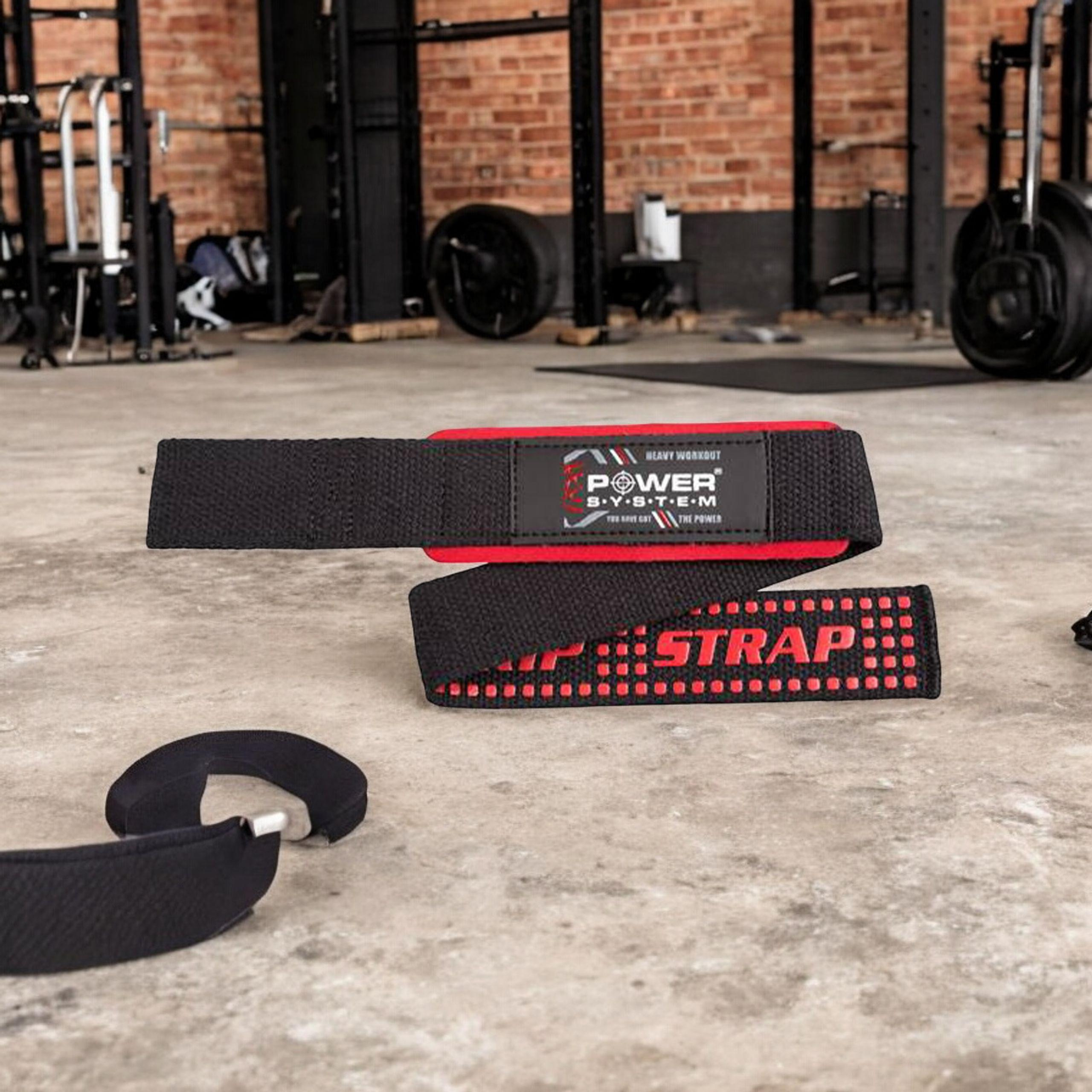 POWER SYSTEM XTR Grip Straps Black/Red - Trainingsgurte