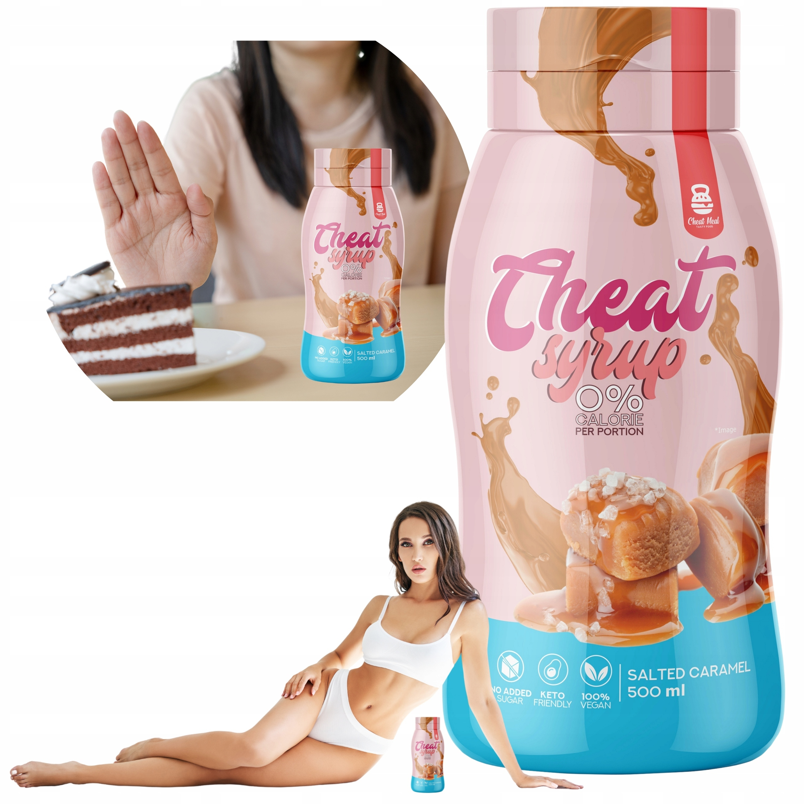 Makaron Konjac Tagliatelle 400g (300g netto) + SYROP KARMEL ZESTAW