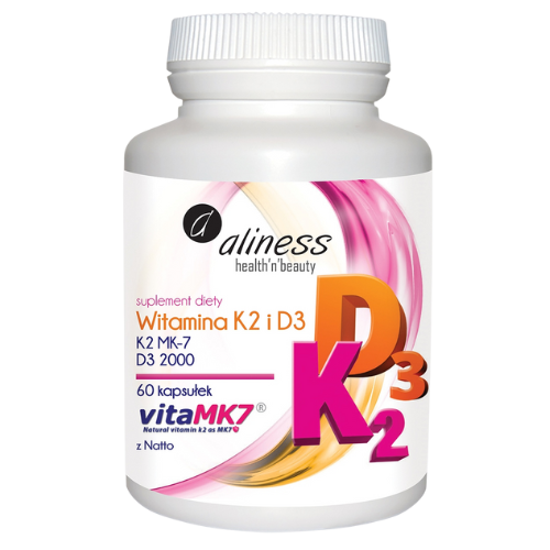 ALINESS - Vitamin K2 MK-7 100mcg + D3 50mcg - 60Kaps.