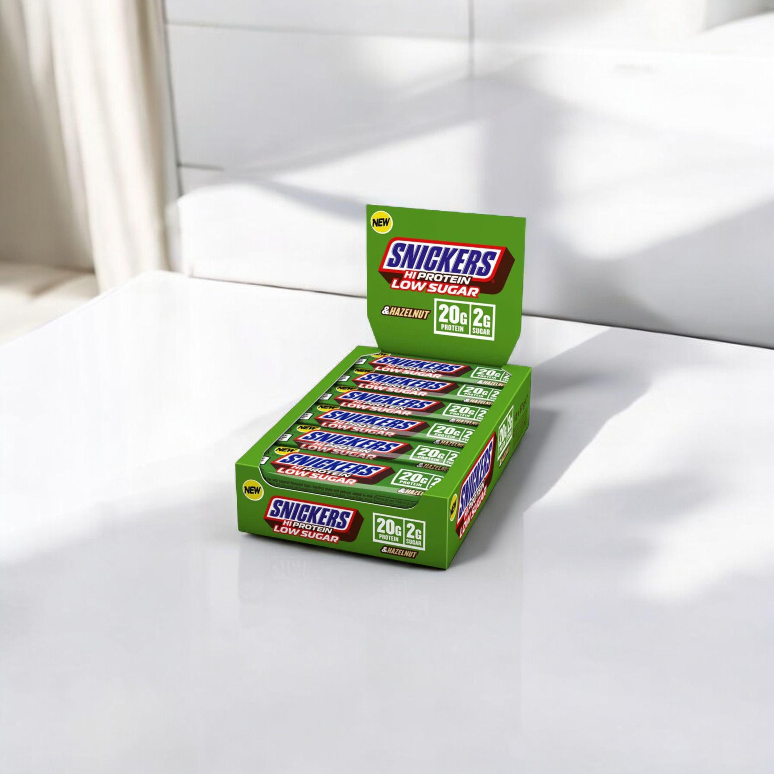 Mars - Snickers HI Protein Zuckerreduzierter Riegel - 57g x12 - Haselnuss