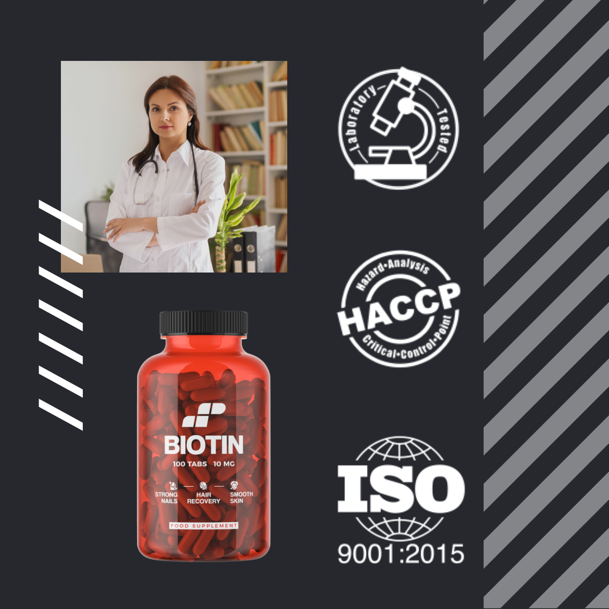 MP NUTRITION Biotin 10mg - 100tabs - Biotin