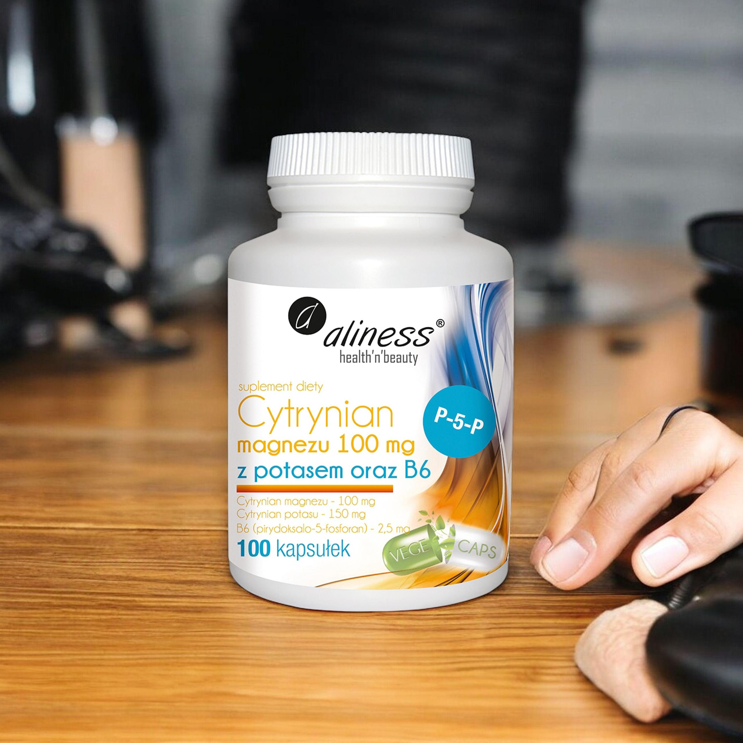 ALINESS Magnesium Citrat 100mg mit Kalium und B6 - 100 caps