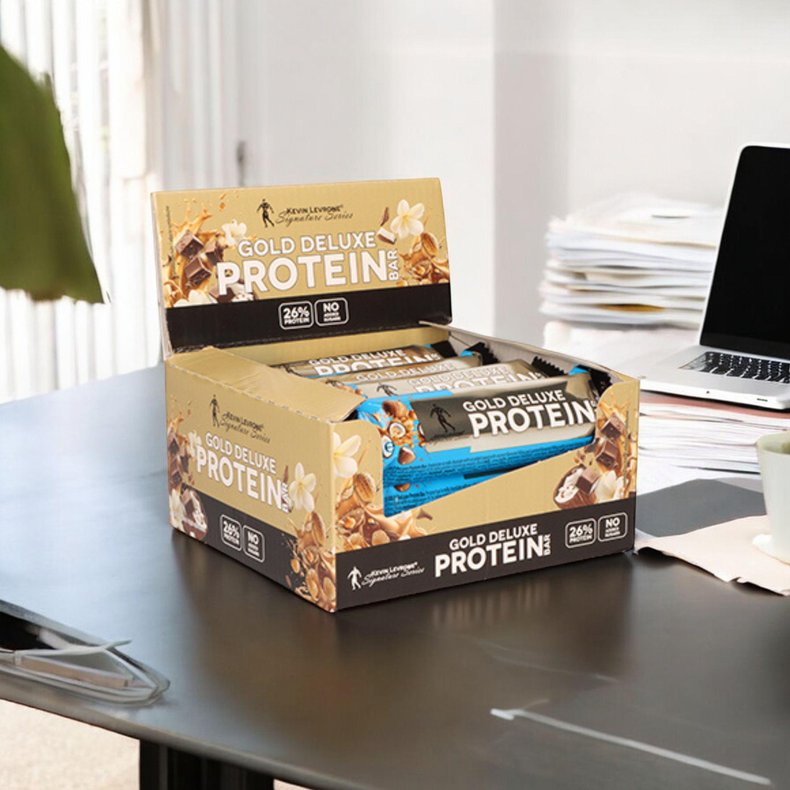 KEVIN LEVRONE - Gold Deluxe Protein Bar - 12x 48g - Vanille Karamell - AUSVERKAUF - 30-04