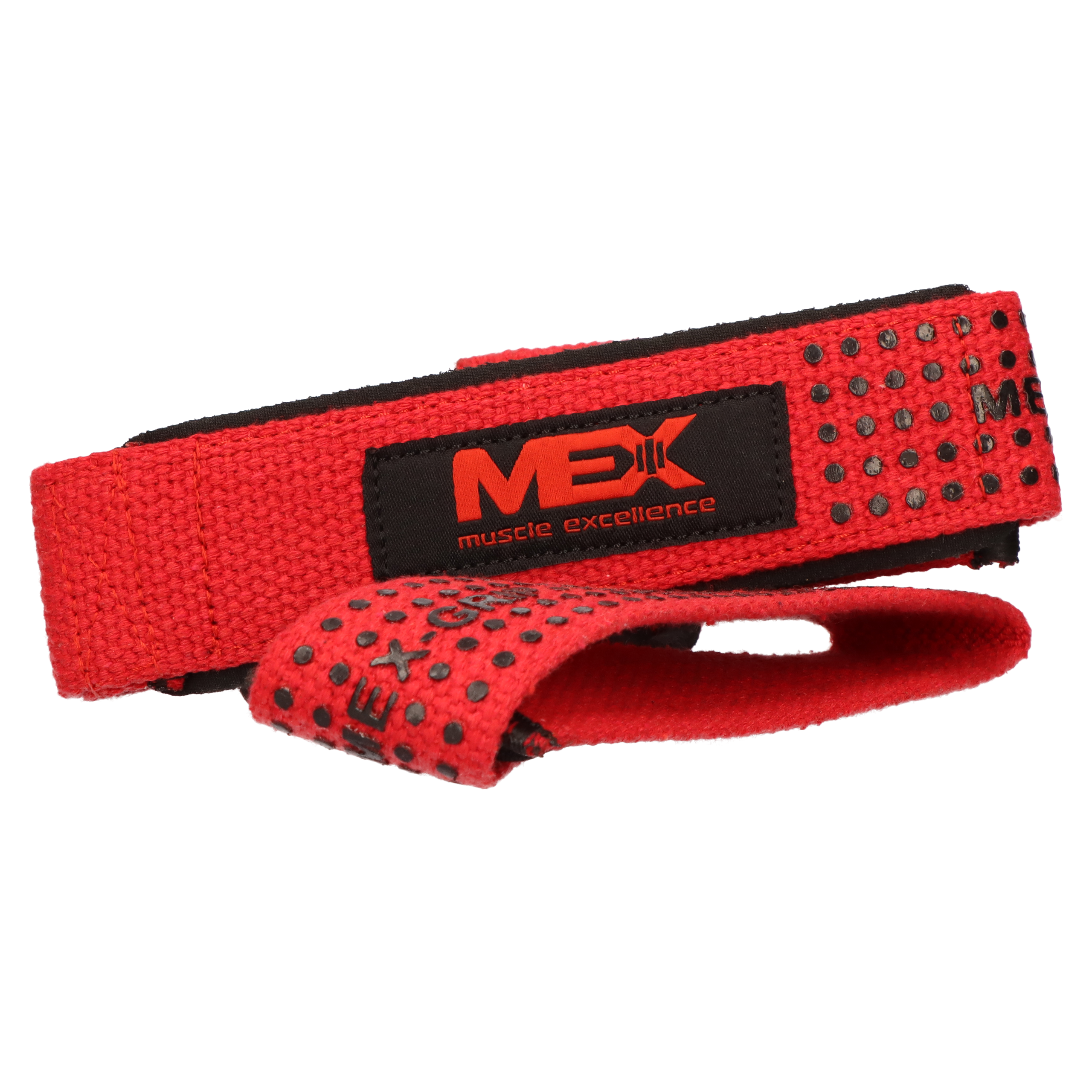 MEX NUTRITION - Zughilfen - Schwarz - Rot - 56cm - AUSVERKAUF