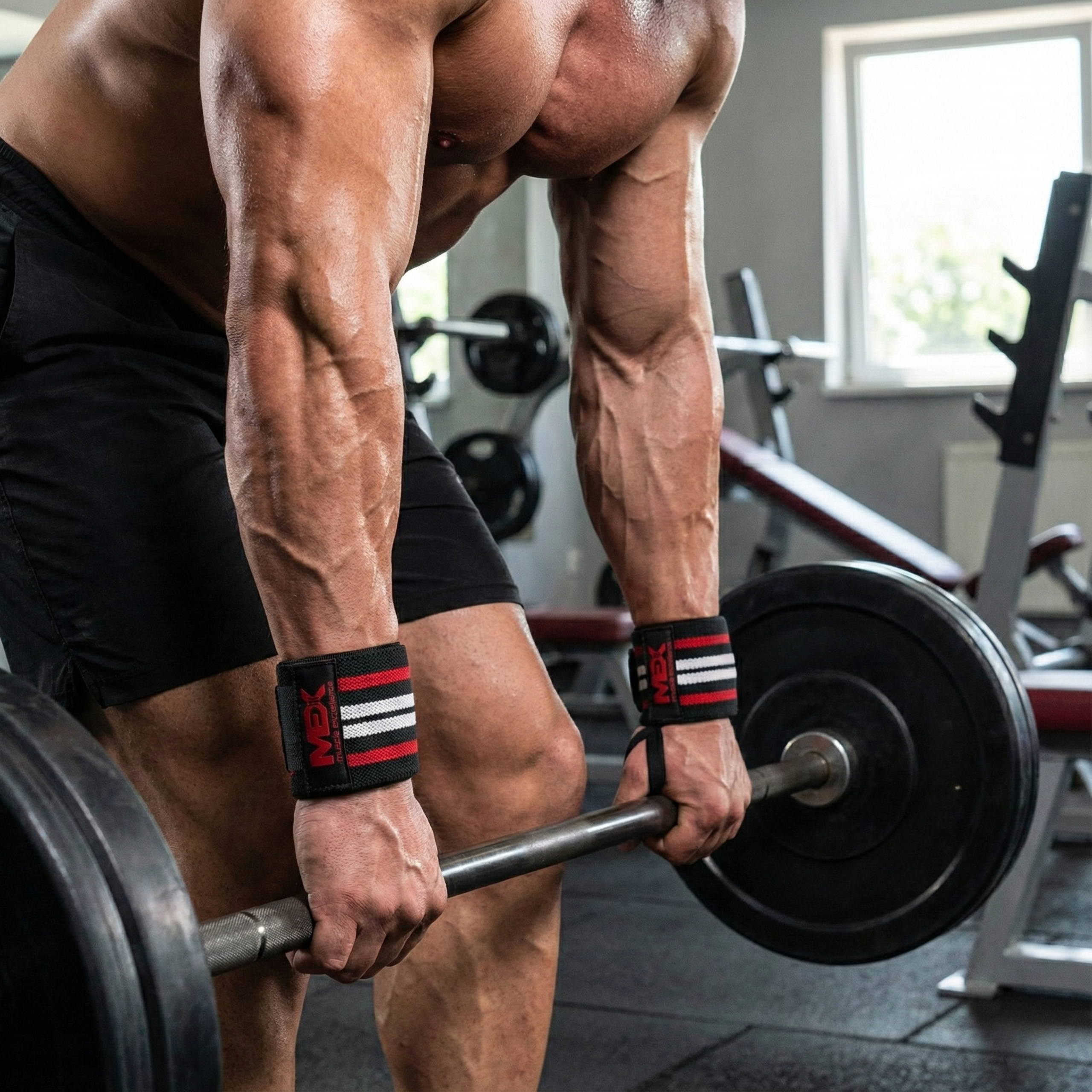 MEX NUTRITION - Handgelenkbandgen - Schwarz/Rot/Weiß - 46cm pol_pl_MEX-NUTRITION-Wrist-Wraps-Black-Red-White-46-cm-41825_2