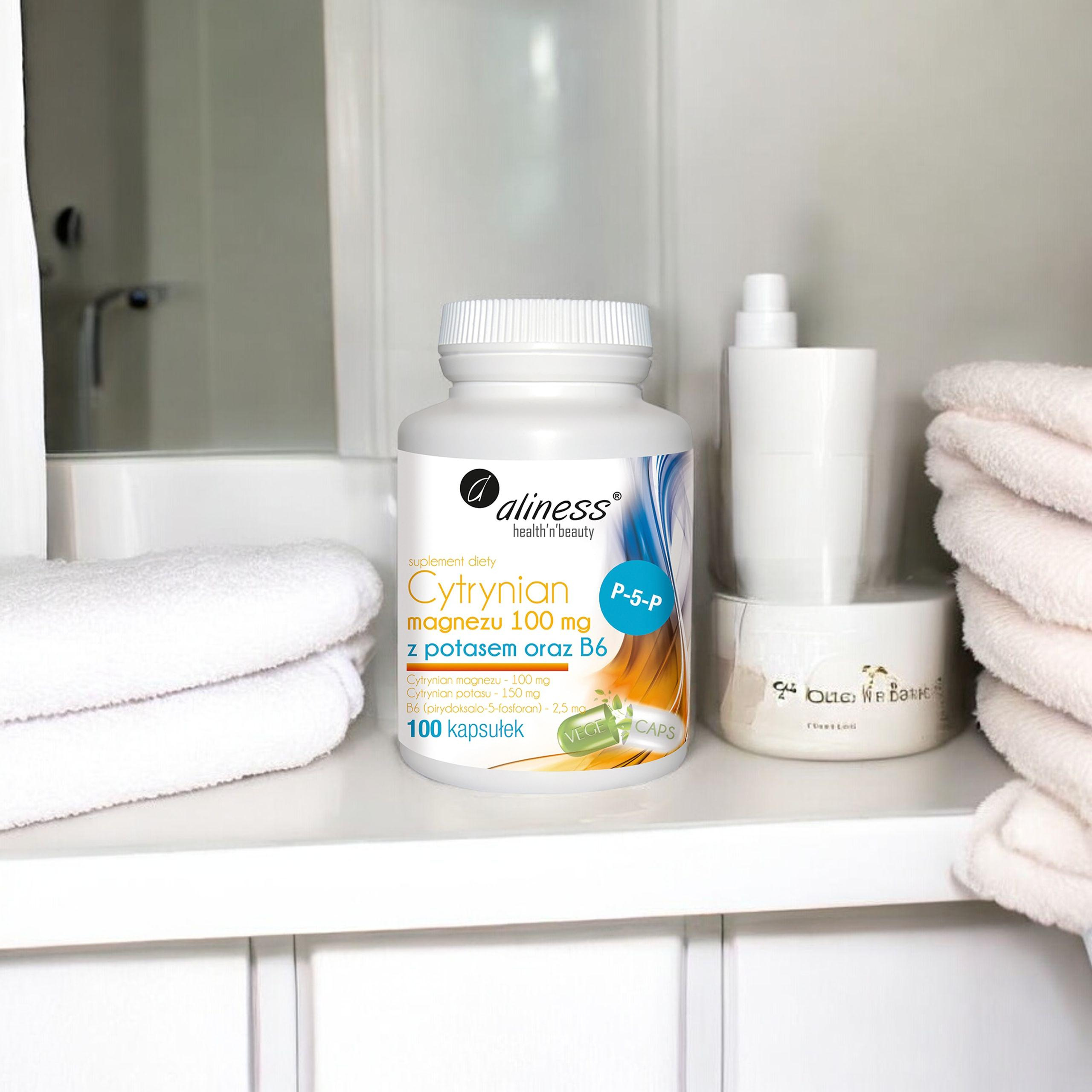 ALINESS Magnesium Citrat 100mg mit Kalium und B6 - 100 caps