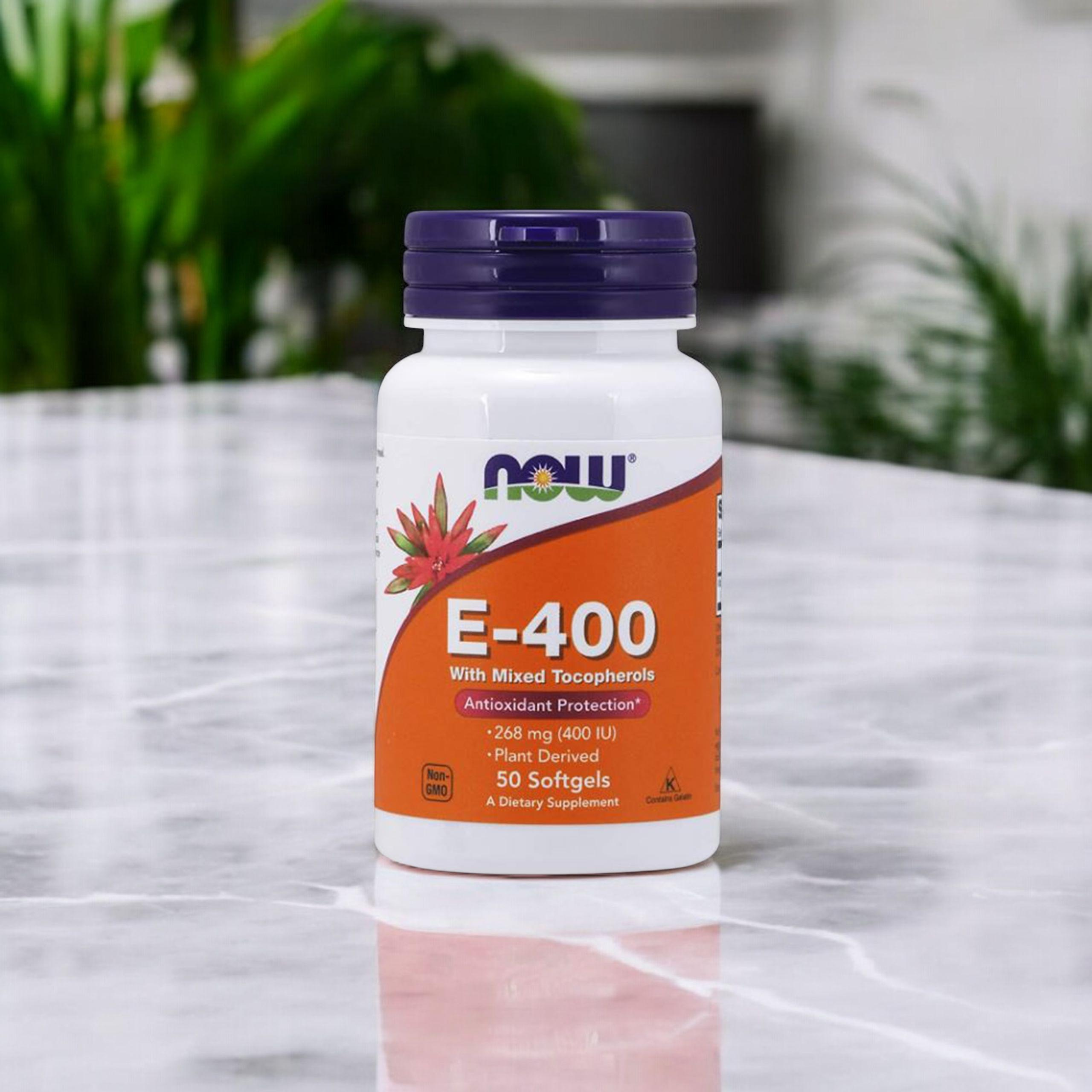 NOW Vitamin E-400 With Mixed Tocopherols - 50softgels - Vitamin E mit gemischten Tocopherolen