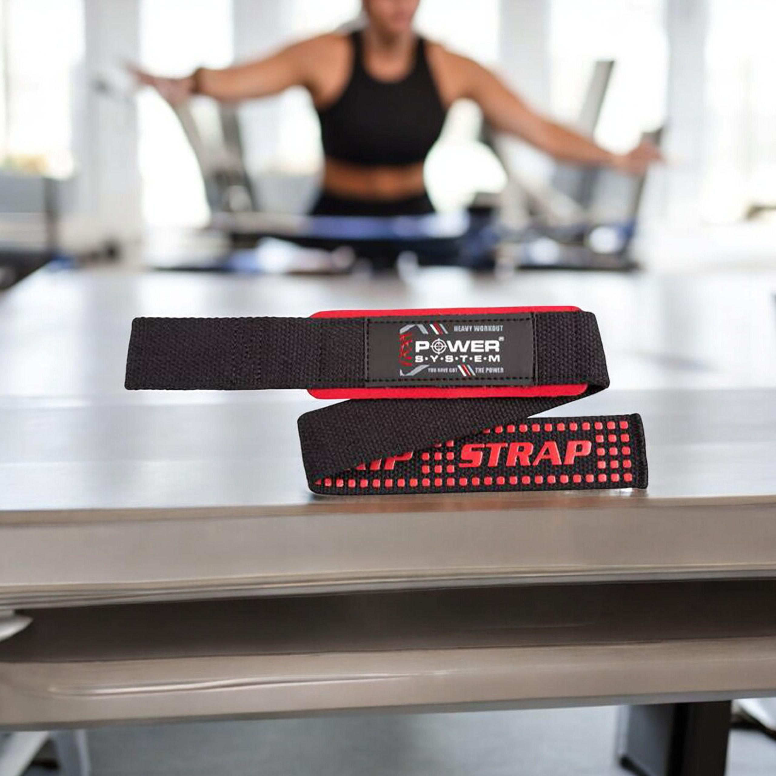 POWER SYSTEM XTR Grip Straps Black/Red - Trainingsgurte