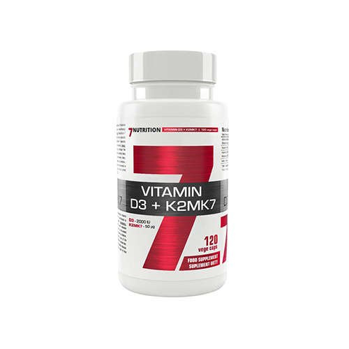 7 NUTRITION Vitamin D3 + K2MK7 - 120vcaps. - Vitamin D3 + K2MK7