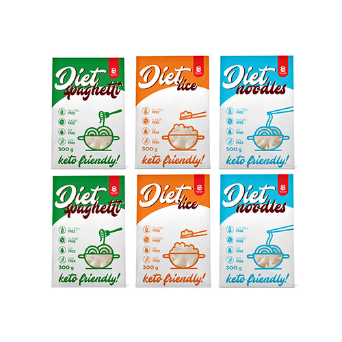 Cheat Meal Nutrition Diet 2x Spaghetti + 2x Rice + 2x Noodles - 6x 400g (6x 300g netto) - Diät-Makaron