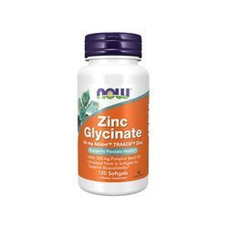 NOW Zinc Glycinate 30mg - 120softgels - Glicynian Zink