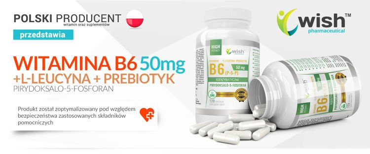 WISH Pharmaceutical Vitamin B6 (P-5-P) 50mg + Inulin - 120caps