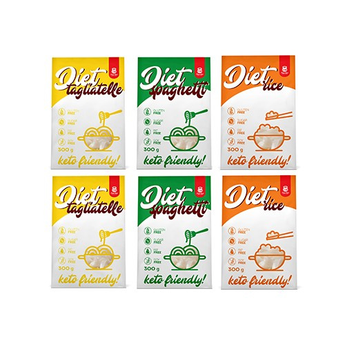 Cheat Meal Nutrition Diet 2x Tagliatelle + 2x Spaghetti + 2x Rice- 6x 400g (6x 300g netto) - Diätmakaron