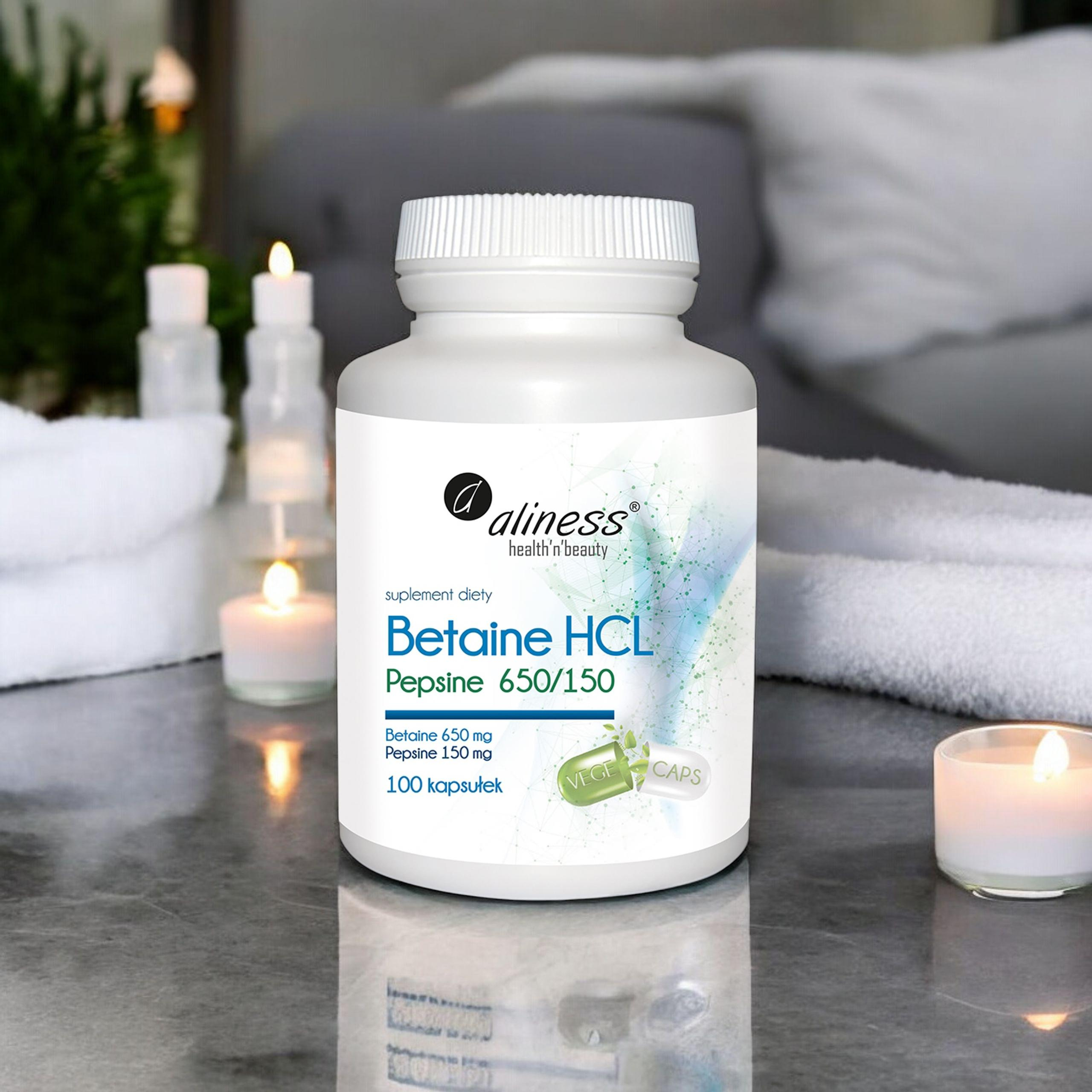 ALINESS - Betaine HCL Pepsine 650/150 - 100caps.