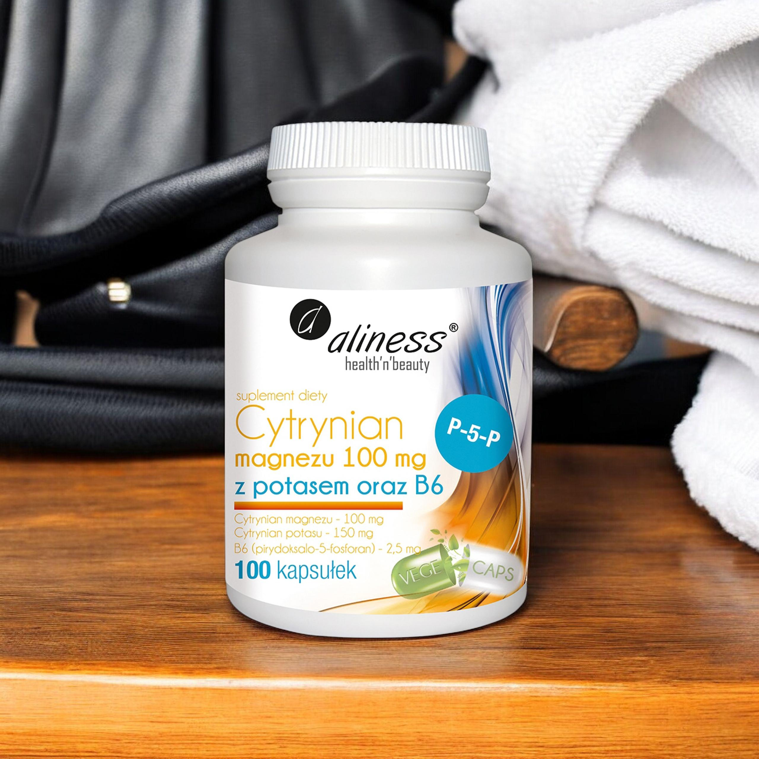 ALINESS Magnesium Citrat 100mg mit Kalium und B6 - 100 caps