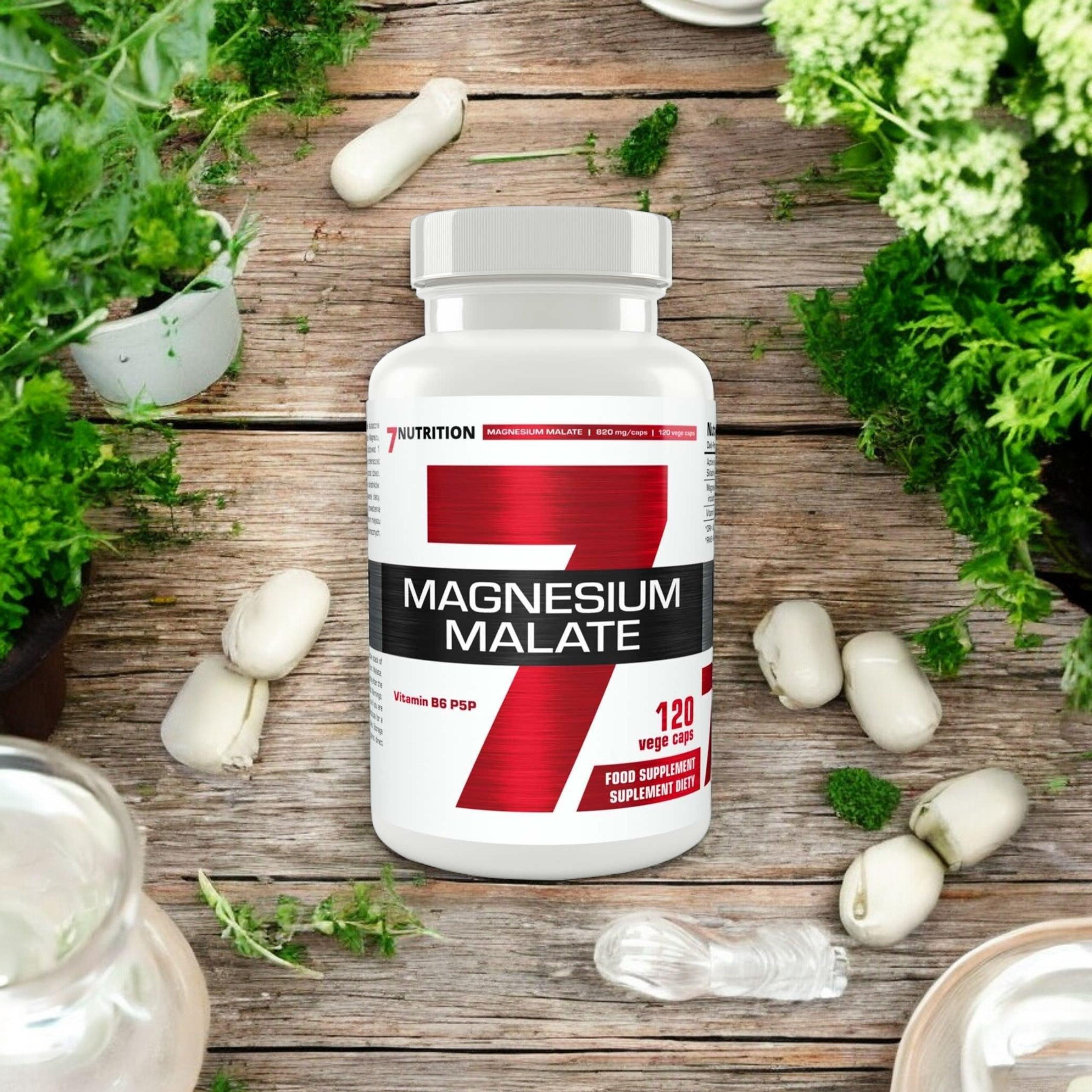7 NUTRITION - Magnesiummalat - 120 pflanzliche Kapseln.