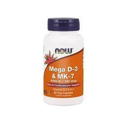 NOW Mega D3 i K2 MK-7 - 60vcaps.- Vitamine D3 und K2