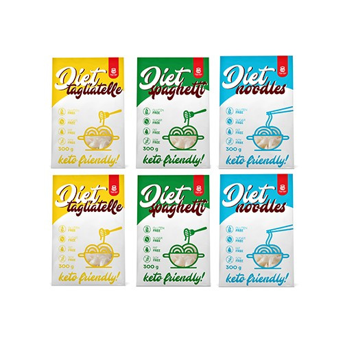 Cheat Meal Nutrition Diet 2x Tagliatelle + 2x Spaghetti + 2x Noodles - 6x 400g (6x 300g netto) - Diät Nudeln