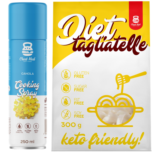 Makaron Konjac Tagliatelle 400g + OLEJ RABE in Spray Cheat ZESTAW