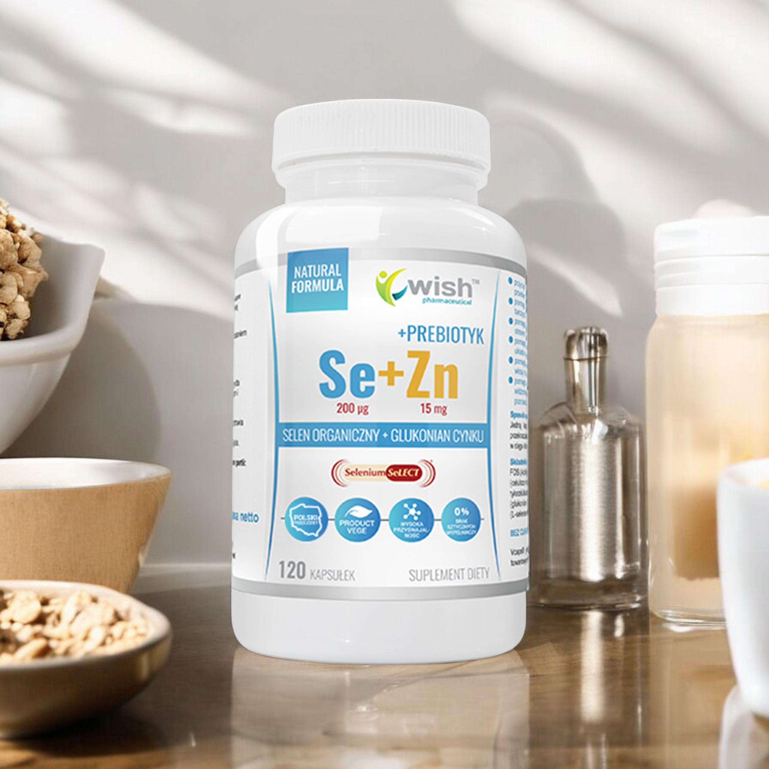 WISH Pharmaceutical Selen + Cynk + Prebiotyk - 120caps