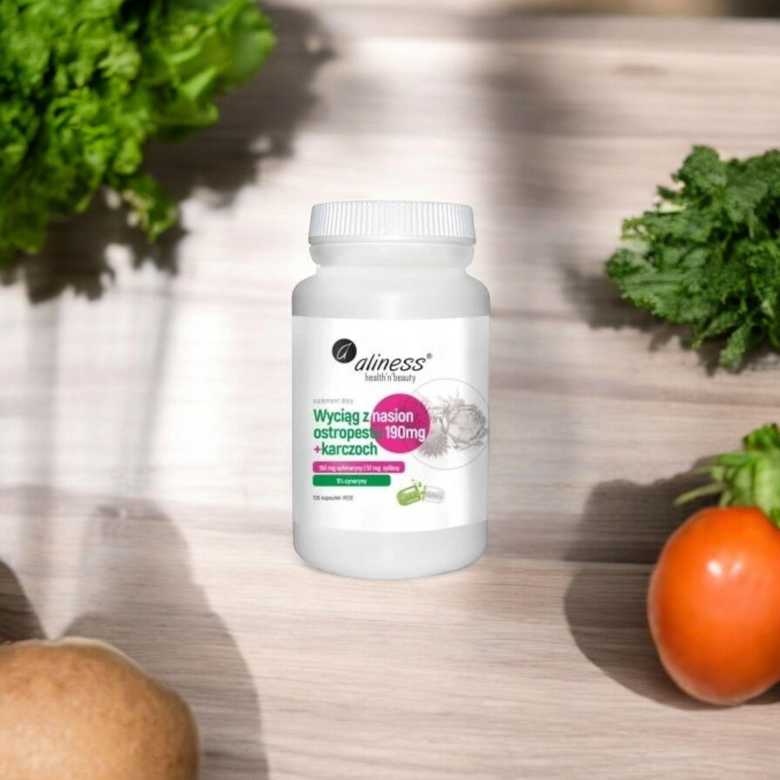 ALINESS - Extrakt aus Mariendistelsamen 190mg + Artischocke - 100Kaps.