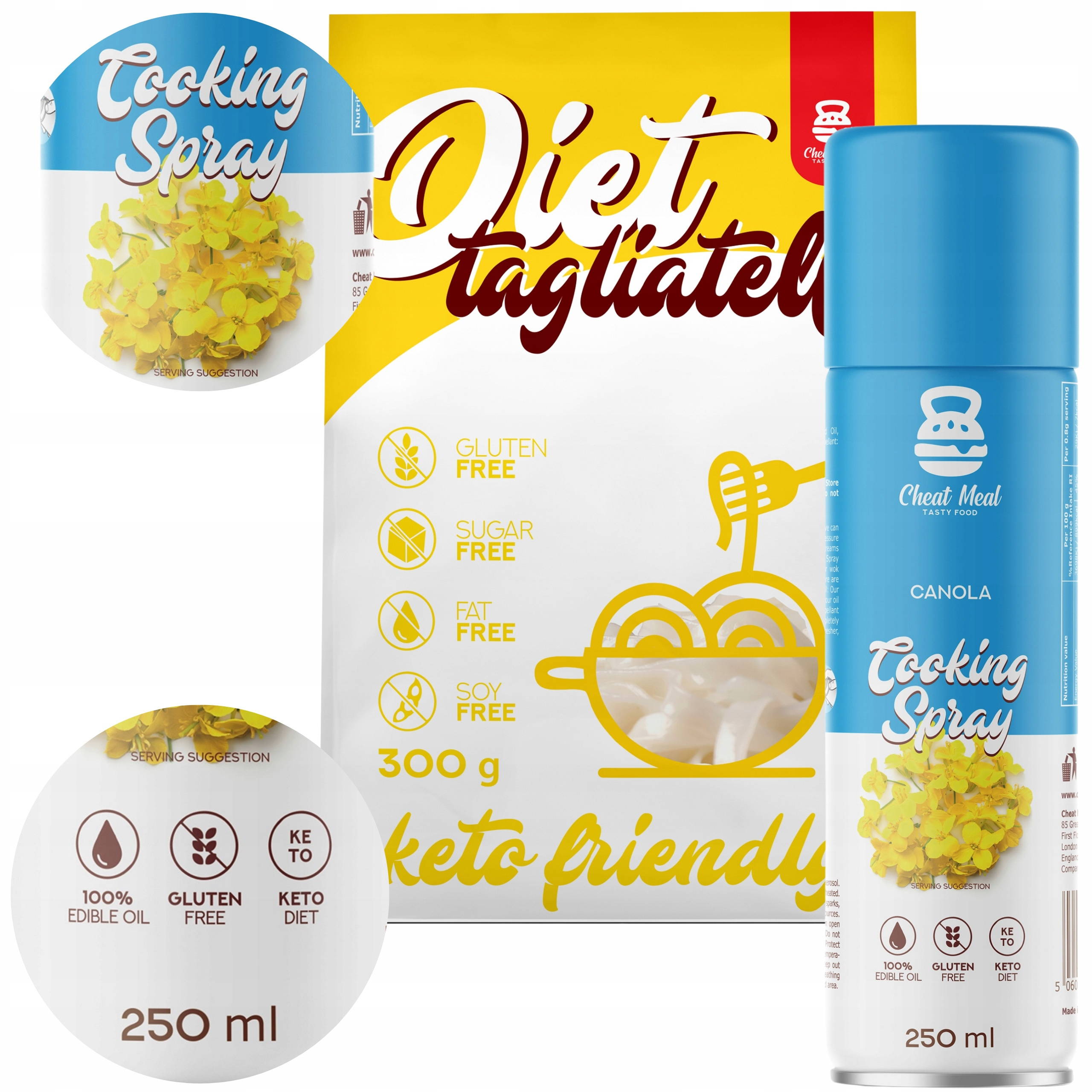 Makaron Konjac Tagliatelle 400g + OLEJ RABE in Spray Cheat ZESTAW