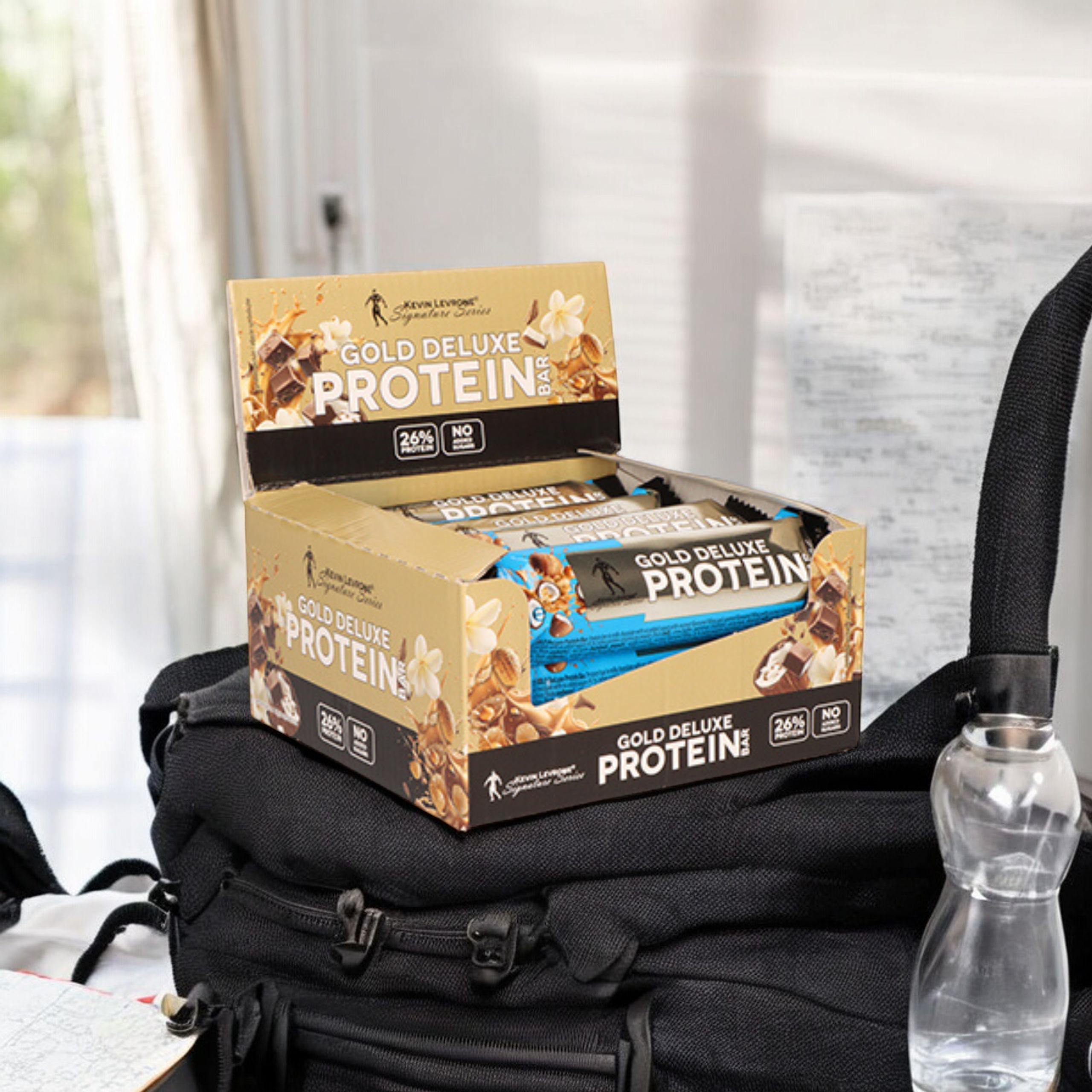 KEVIN LEVRONE - Gold Deluxe Protein Bar - 12x 48g - Vanille Karamell - AUSVERKAUF - 30-04
