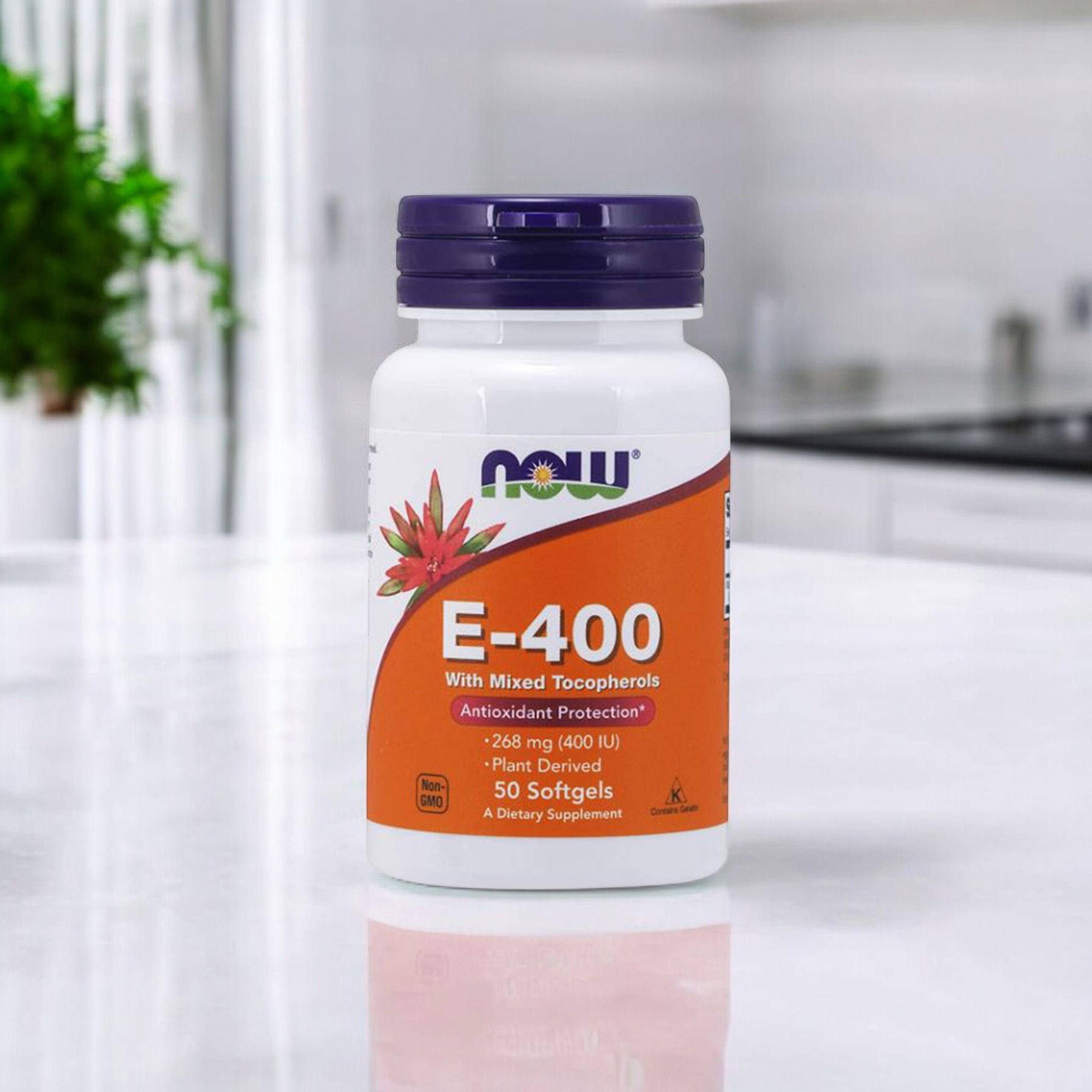 NOW Vitamin E-400 With Mixed Tocopherols - 50softgels - Vitamin E mit gemischten Tocopherolen