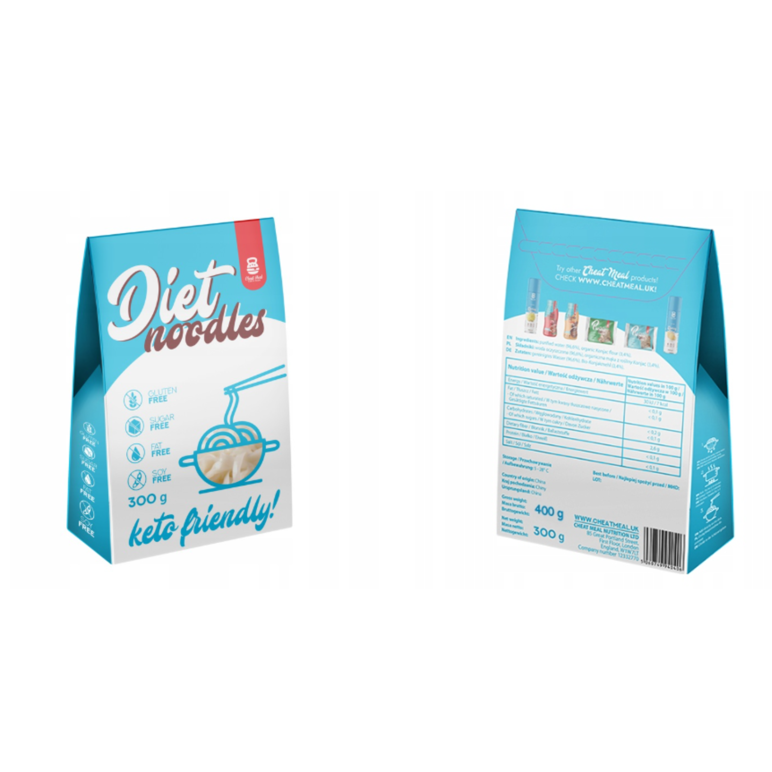 Cheat Meal Nutrition Diet Noodles - 6x 400g (6x 300g netto) - Diät Nudel
