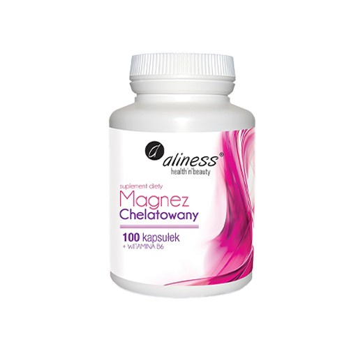 ALINESS Magnesium Chelatowany 560mg + Vit B6 - 100vcaps