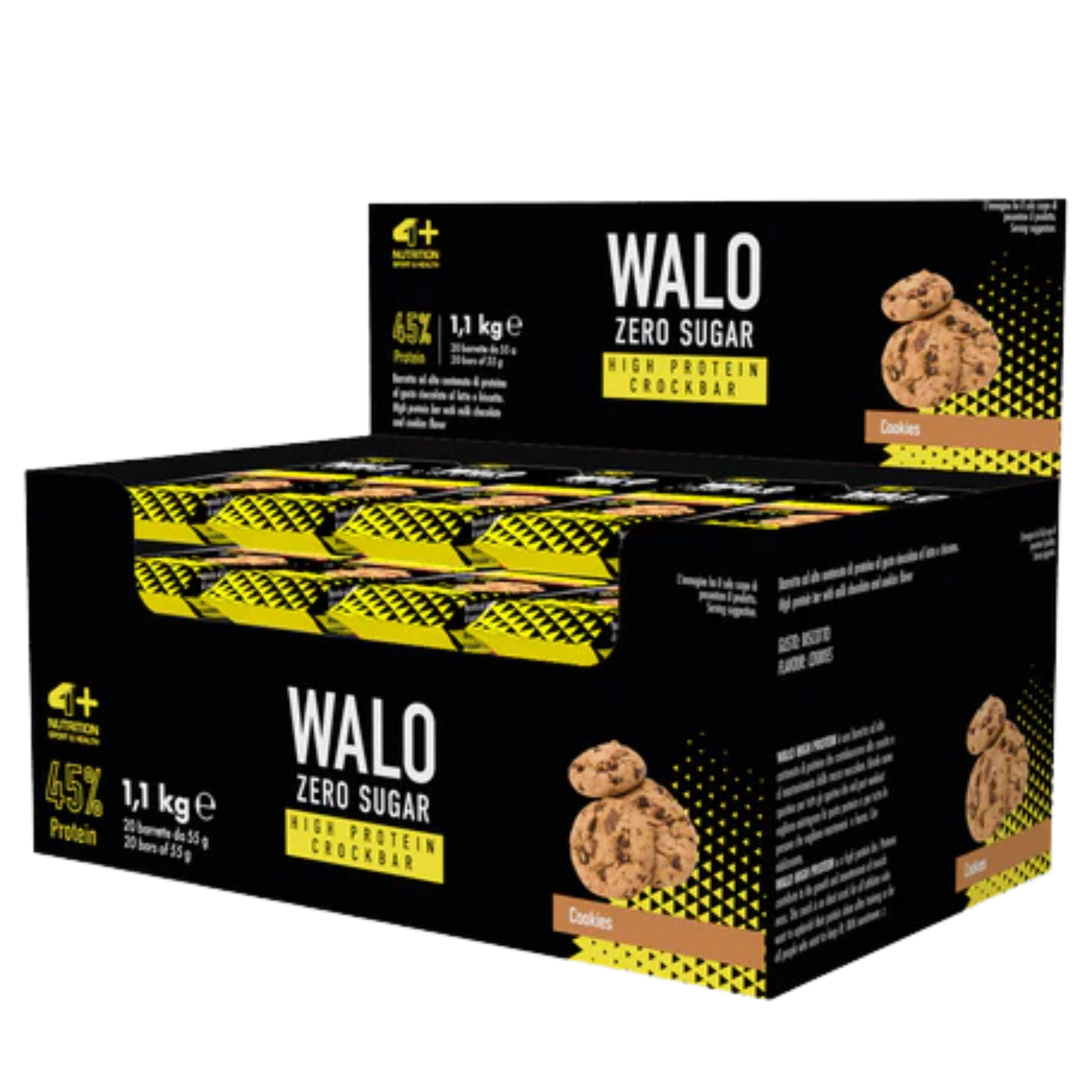 4+ NUTRITION - Walo ZeroSugar CrockBar HP 45% - 20x 55g 