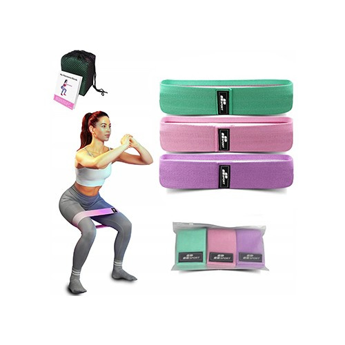 MP SPORT Set von drei Widerstandsbändern für Übungen - Hips bands - (LVL1-LVL3)