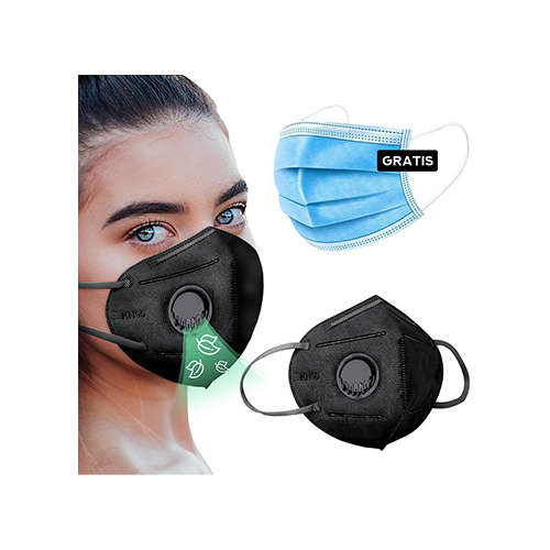 MP GENERATION Schutzmaske FFP2 KN95 Wiederverwendbar mit Filter - 1 Stk.+ Gratis Einwegmaske zertifiziert 3-schichtig - 1 Stk