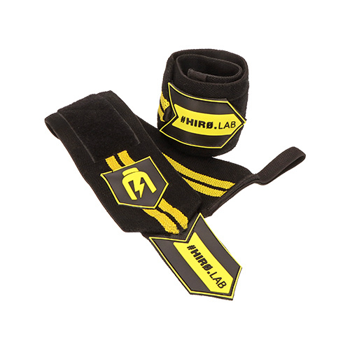 HIRO.LAB Wrist Wrap - Rubber Logo New - Black - Paski zum Heben von Gewichten