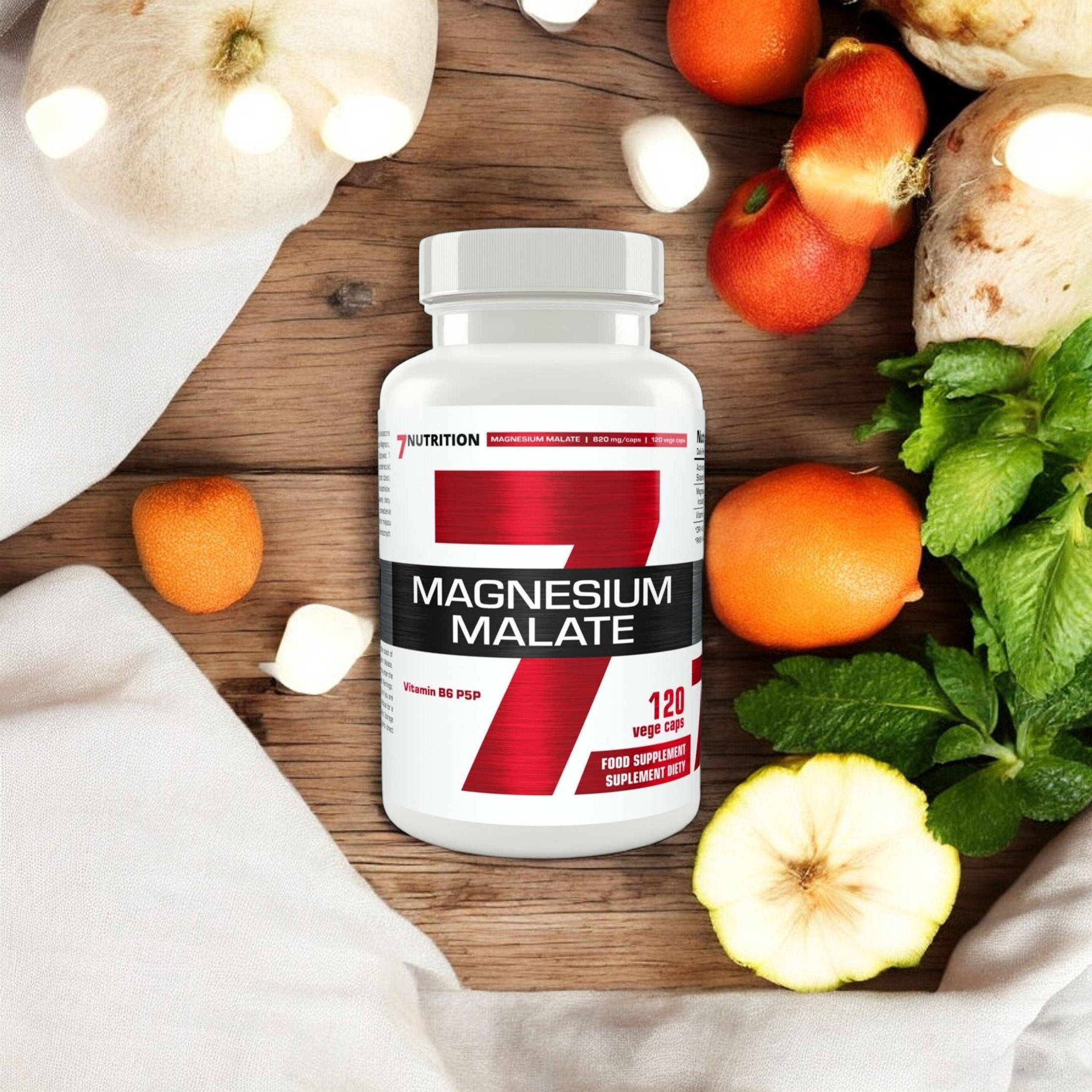 7 NUTRITION - Magnesiummalat - 120 pflanzliche Kapseln.