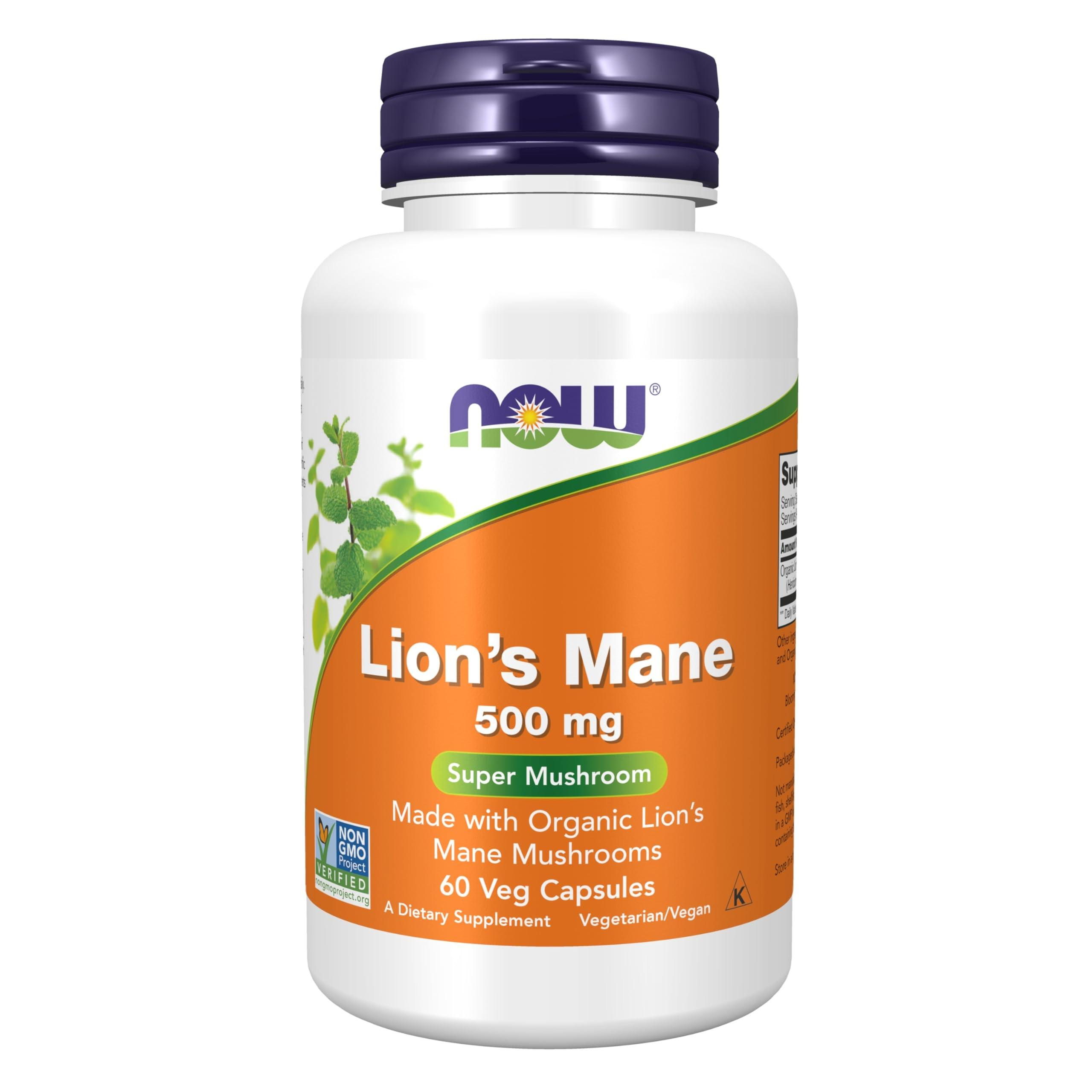 NOW - Löwenmähnen-Pilz 500mg - 60 Kapseln