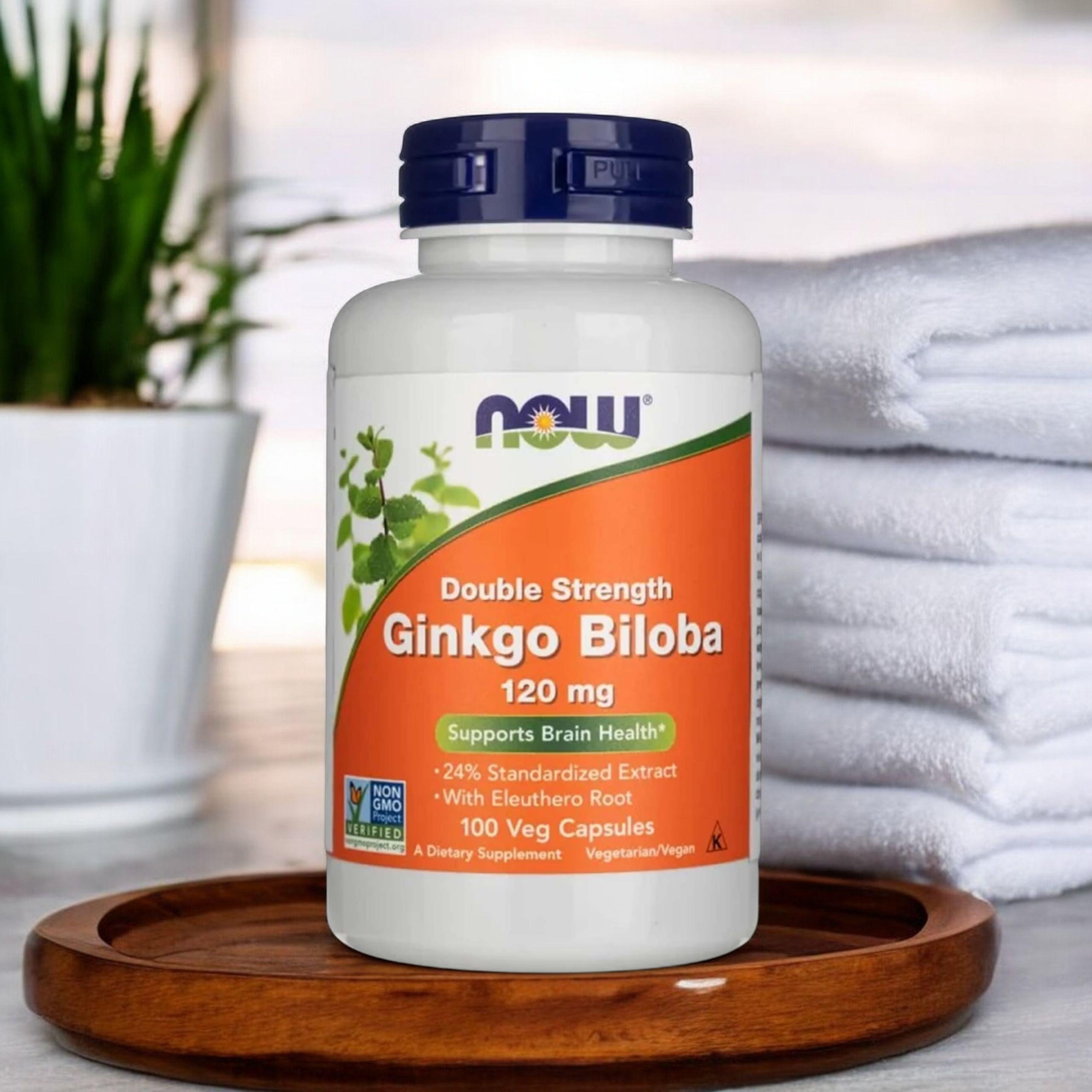 NOW Ginkgo Biloba Double Strenght - 100vcaps.