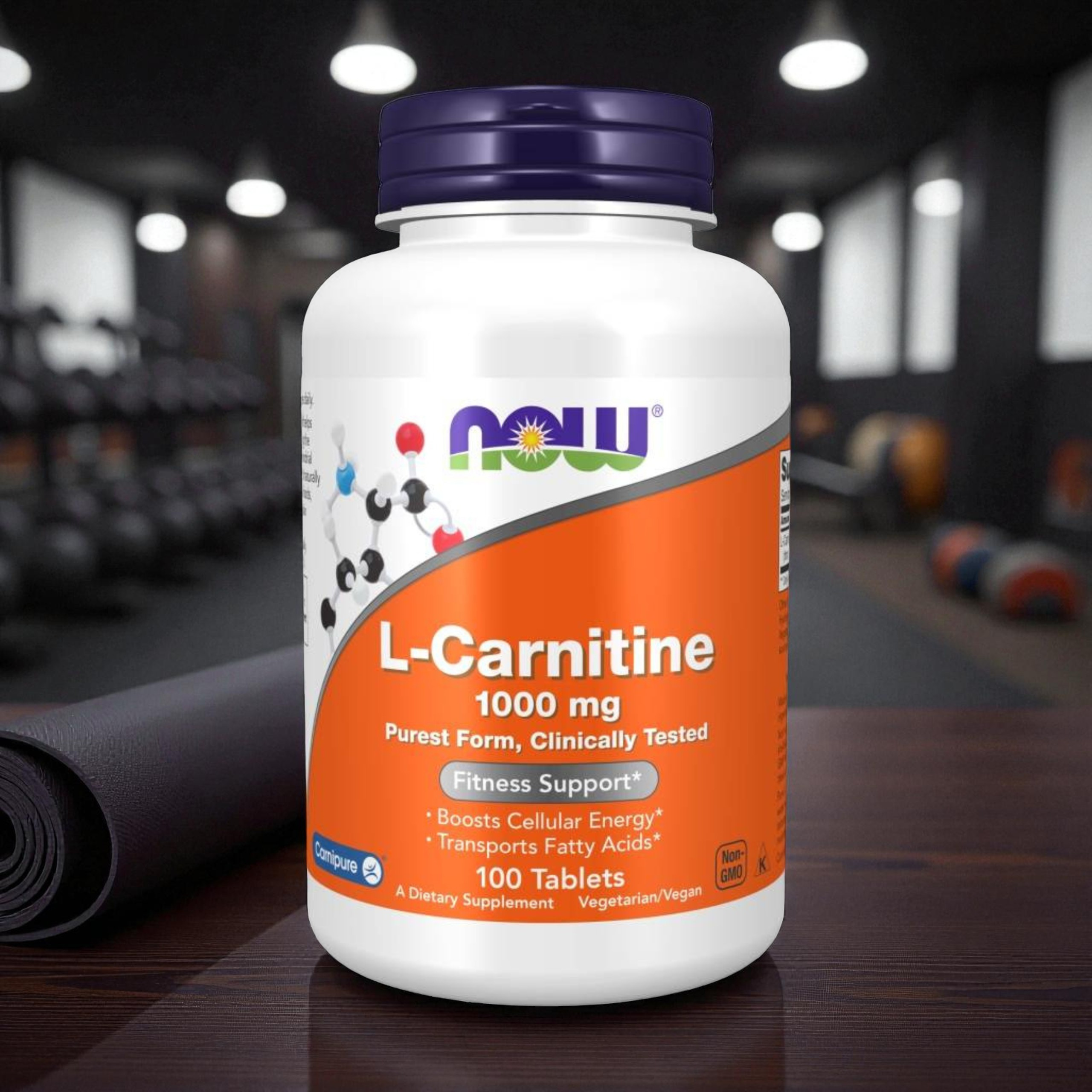 NOW - L-Carnitin 1000mg - 100 Tabletten.