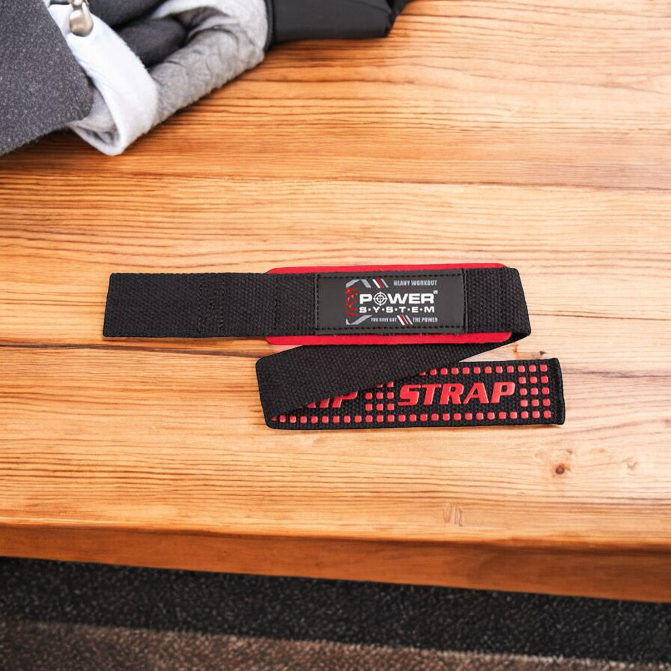 POWER SYSTEM XTR Grip Straps Black/Red - Trainingsgurte