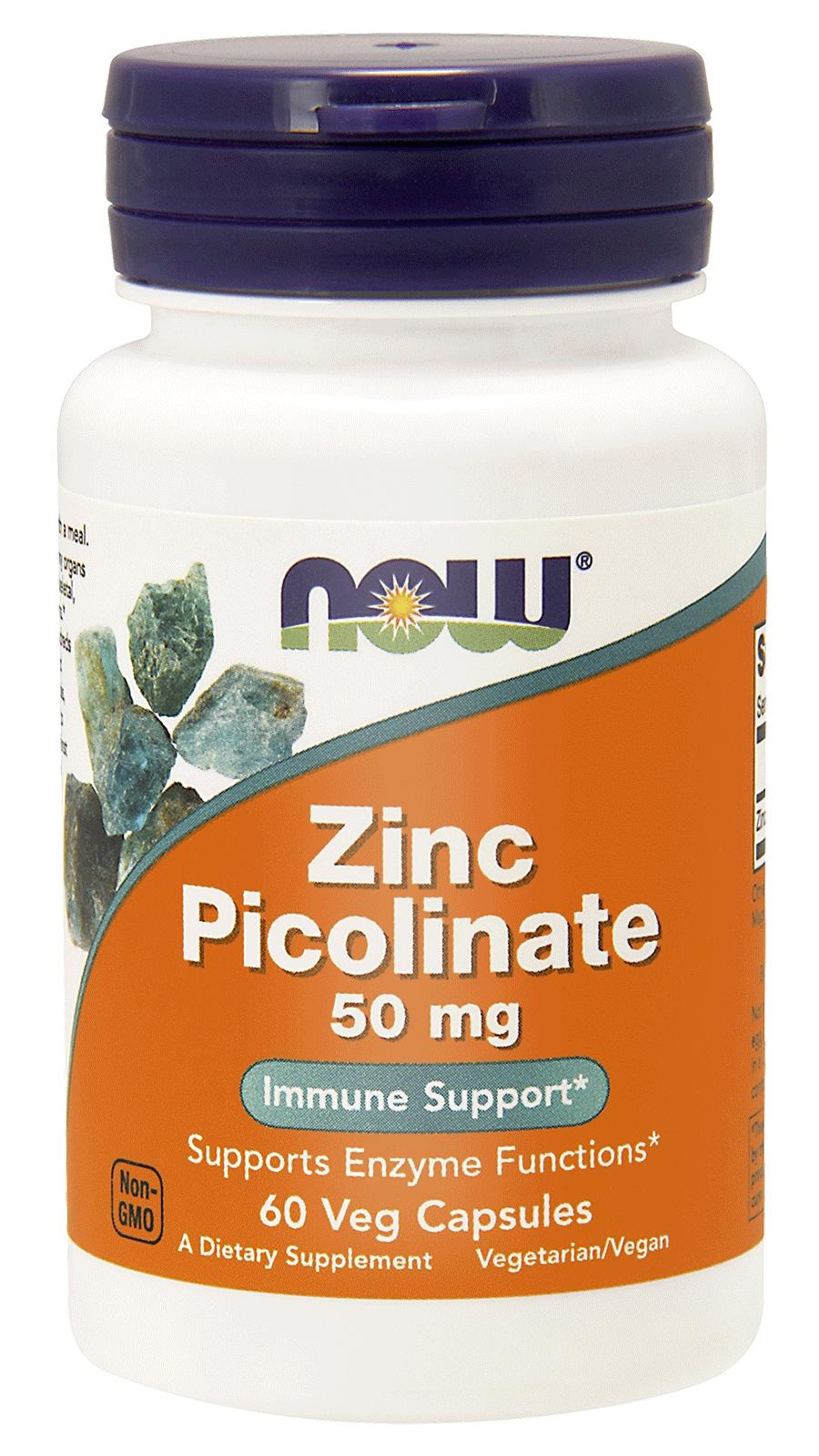 NOW - Zinkpicolinat 50mg - 30 pflanzliche Kapseln.